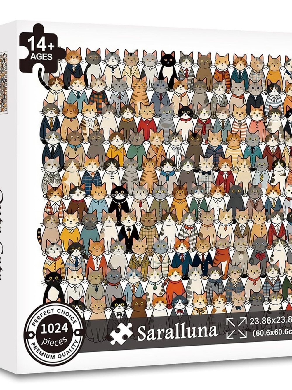 Cute Cats 1024 Piece Jigsaw Puzzle Cartoon Cat Lover Adult Family Game Gift